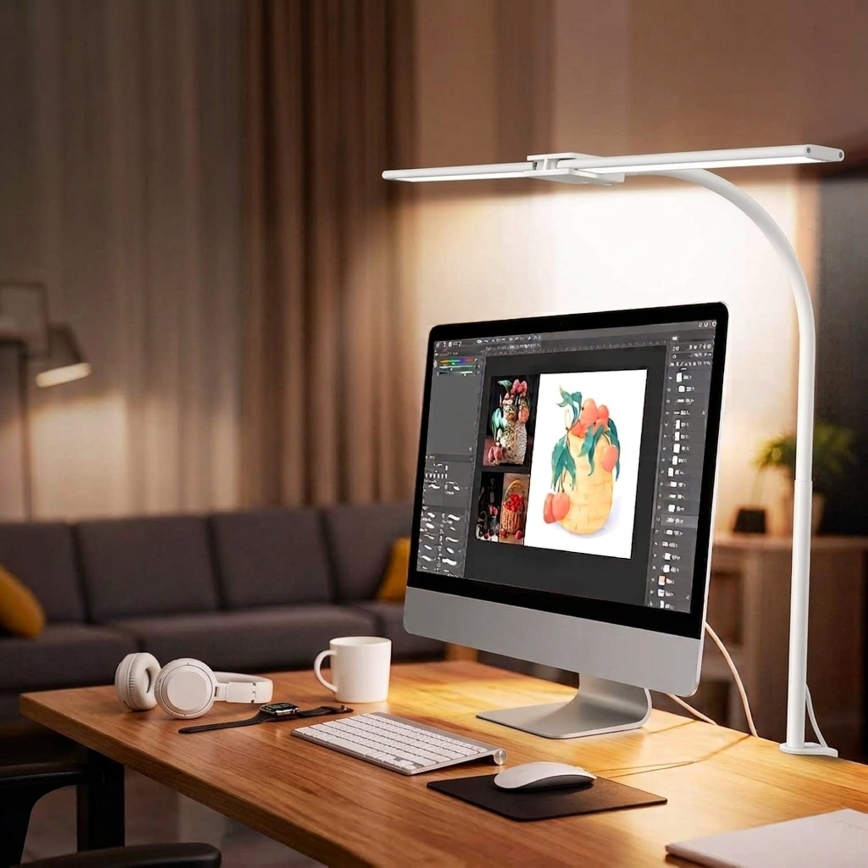 Top Light - LED Stmívatelná stolní lampa s klipem LYRA LED/18W/230V 3000-6500K bílá