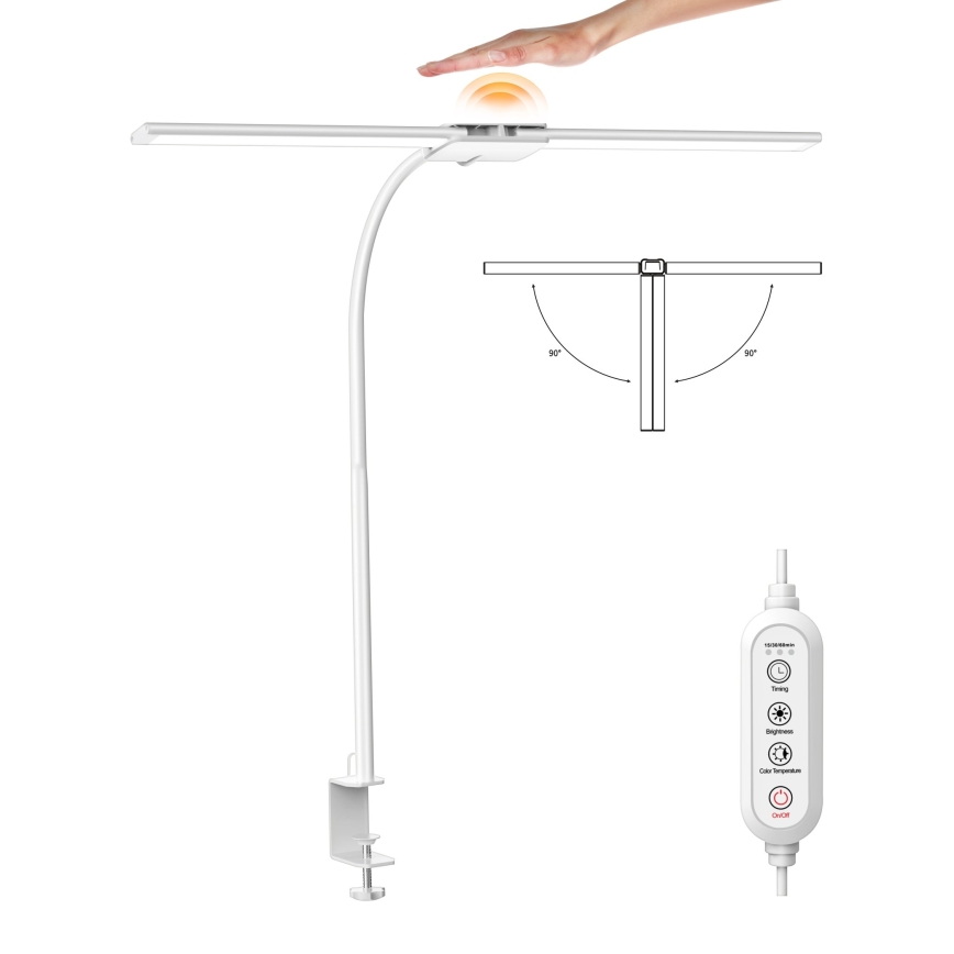 Top Light - LED Stmívatelná stolní lampa s klipem LYRA LED/18W/230V 3000-6500K bílá