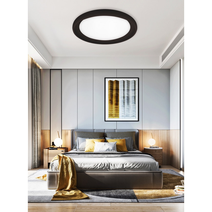 Top Light - LED Stmívatelné stropní svítidlo SALERNO LED/60W/230V 3000-6500K pr. 60 cm černá + dálkové ovládání