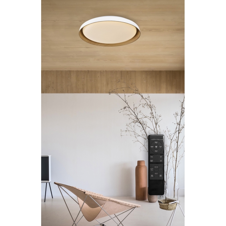 Top Light - LED Stmívatelné stropní svítidlo SATELLITE LED/36W/230V 3000-6500K pr. 43 cm bílá/hnědá + dálkové ovládání