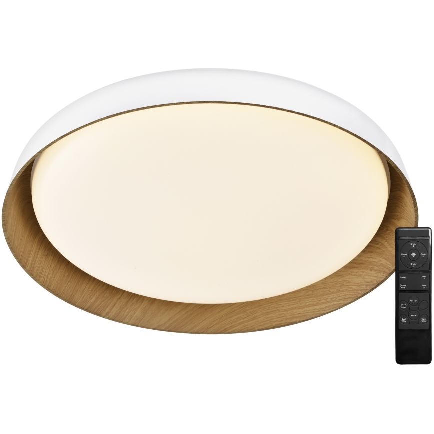 Top Light - LED Stmívatelné stropní svítidlo SATELLITE LED/36W/230V 3000-6500K pr. 43 cm bílá/hnědá + dálkové ovládání