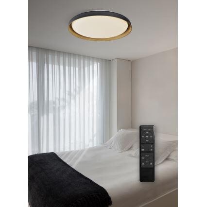 Top Light - LED Stmívatelné stropní svítidlo SATELLITE LED/36W/230V 3000-6500K pr. 43 cm černá/hnědá + dálkové ovládání