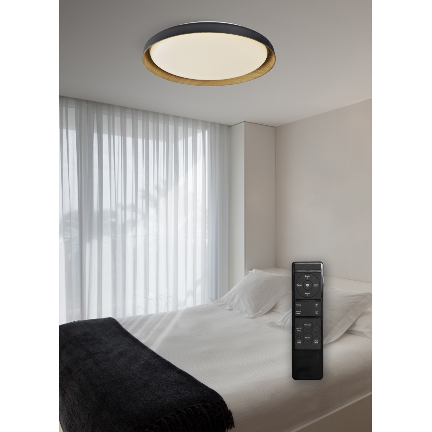 Top Light - LED Stmívatelné stropní svítidlo SATELLITE LED/36W/230V 3000-6500K pr. 43 cm černá/hnědá + dálkové ovládání