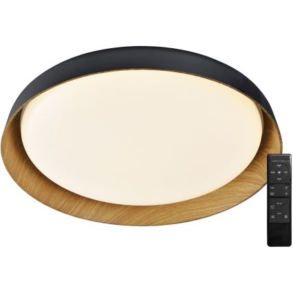 Top Light - LED Stmívatelné stropní svítidlo SATELLITE LED/36W/230V 3000-6500K pr. 43 cm černá/hnědá + dálkové ovládání