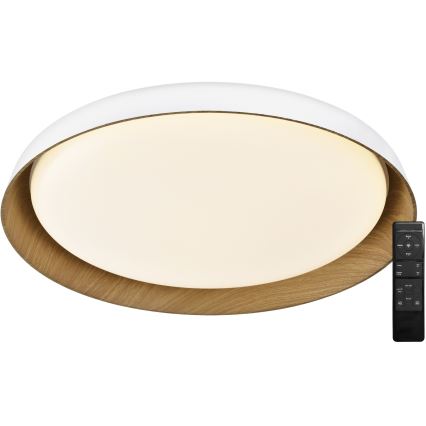 Top Light - LED Stmívatelné stropní svítidlo SATELLITE LED/48W/230V 3000-6500K pr. 53 cm bílá/hnědá + dálkové ovládání
