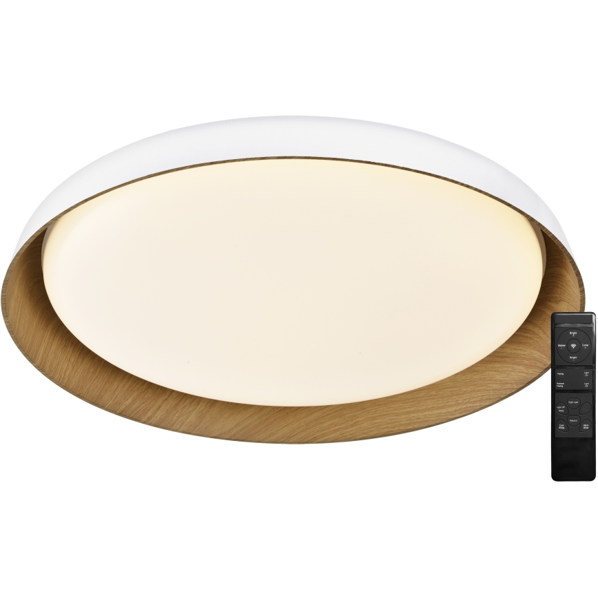 Top Light - LED Stmívatelné stropní svítidlo SATELLITE LED/48W/230V 3000-6500K pr. 53 cm bílá/hnědá + dálkové ovládání