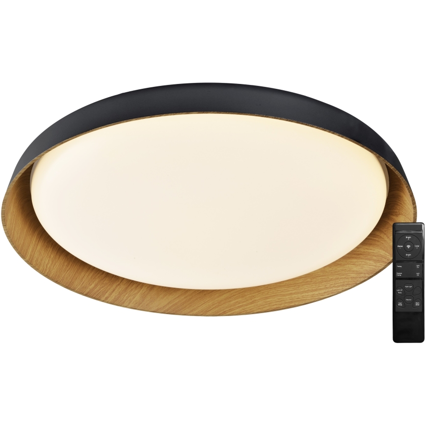 Top Light - LED Stmívatelné stropní svítidlo SATELLITE LED/48W/230V 3000-6500K pr. 53 cm černá/hnědá + dálkové ovládání