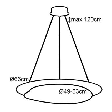 Top Light - LED Stmívatelný lustr na lanku STONE LED/51W/230V 3000-6500K + dálkové ovládání