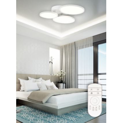 Top Light - LED Stmívatelný přisazený lustr MERKUR LED/50W/230V 3000-6500K bílá + dálkové ovládání