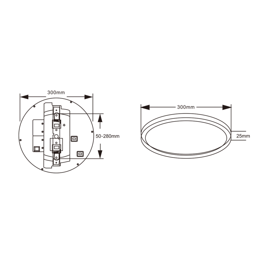 Top Light - LED Stropní svítidlo se senzorem pohybu REVIT LED/12/18/24W/230V 3000/4000/6500K pr. 30 cm bílá