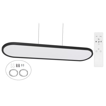 Top Light - LED Stmívatelné stropní přisazené závěsné svítidlo OVAL LED/36W/230V 3000-6500K černá + dálkové ovládání
