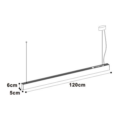 Top Light - LED Stropní přisazené závěsné svítidlo HORIZON LED/40W/230V 3000/4000/6500K bílá