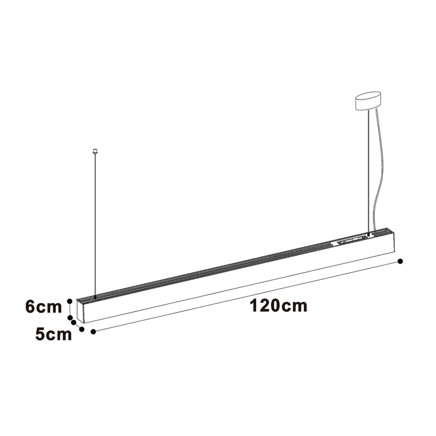 Top Light - LED Stropní přisazené závěsné svítidlo HORIZON LED/40W/230V 3000/4000/6500K bílá