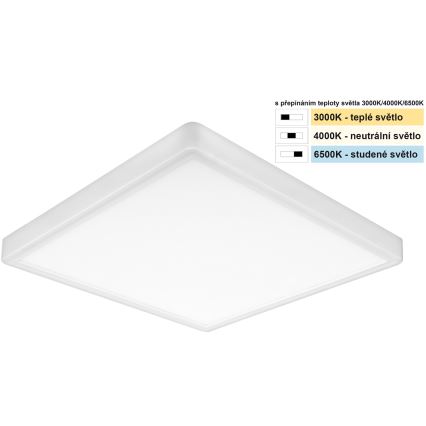 Top Light - LED Stropní svítidlo REVIT LED/24W/230V 3000/4000/6500K 30x30 cm bílá
