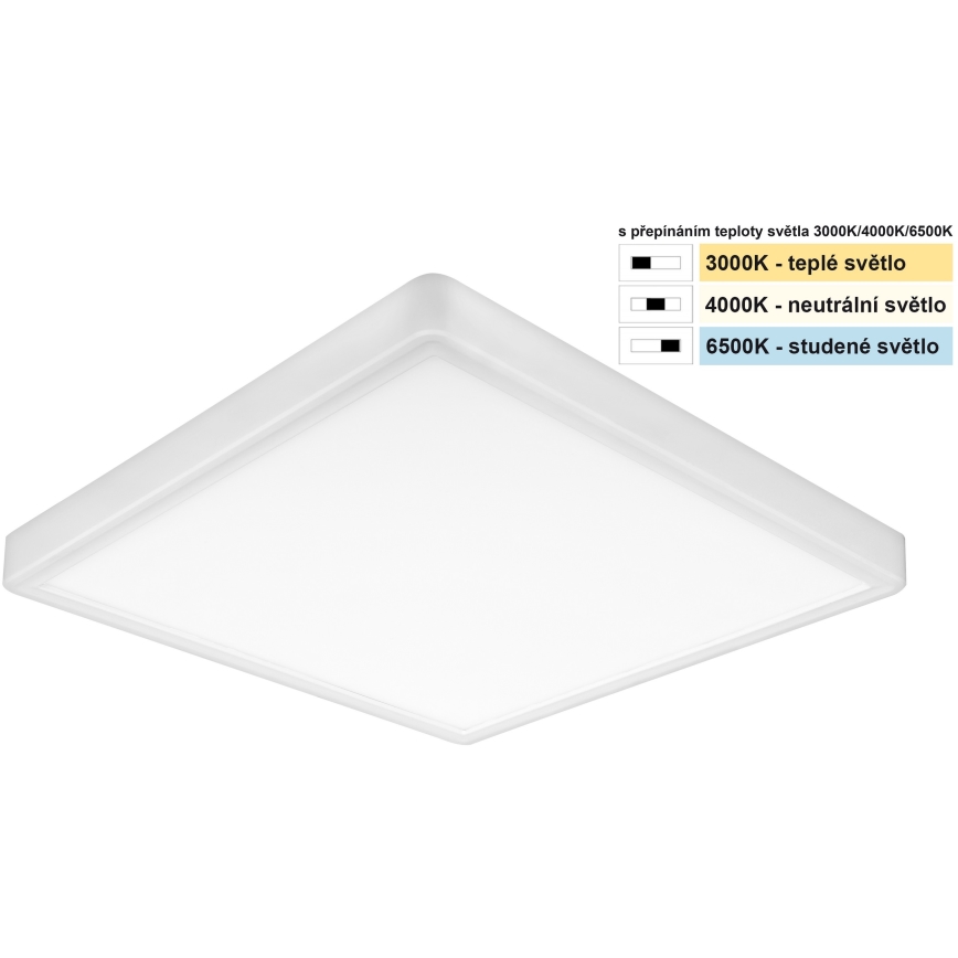 Top Light - LED Stropní svítidlo REVIT LED/24W/230V 3000/4000/6500K 30x30 cm bílá
