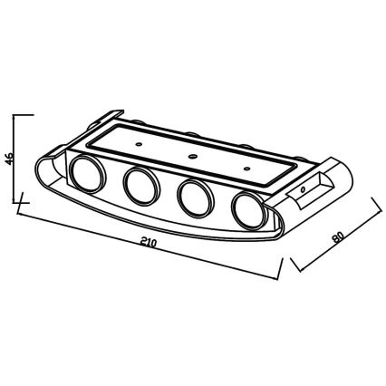 Top Light - LED Venkovní nástěnné svítidlo RAY B LED/8W/230V IP44 4000K bílá