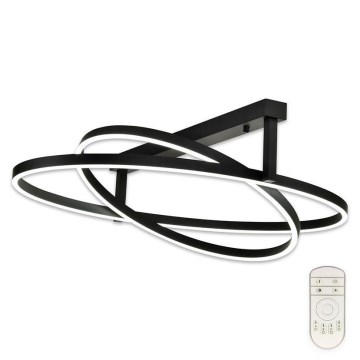 Top Light Saturn 90C RC - LED Stmívatelný přisazený lustr SATURN 2xLED/25W/230V černá + dálkové ovládání