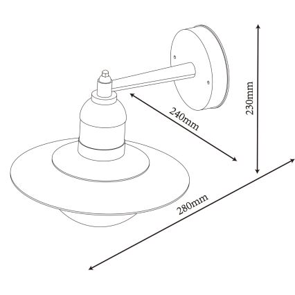 Top Light - Venkovní nástěnné svítidlo VERONA 1xE27/12W/230V IP44 černá