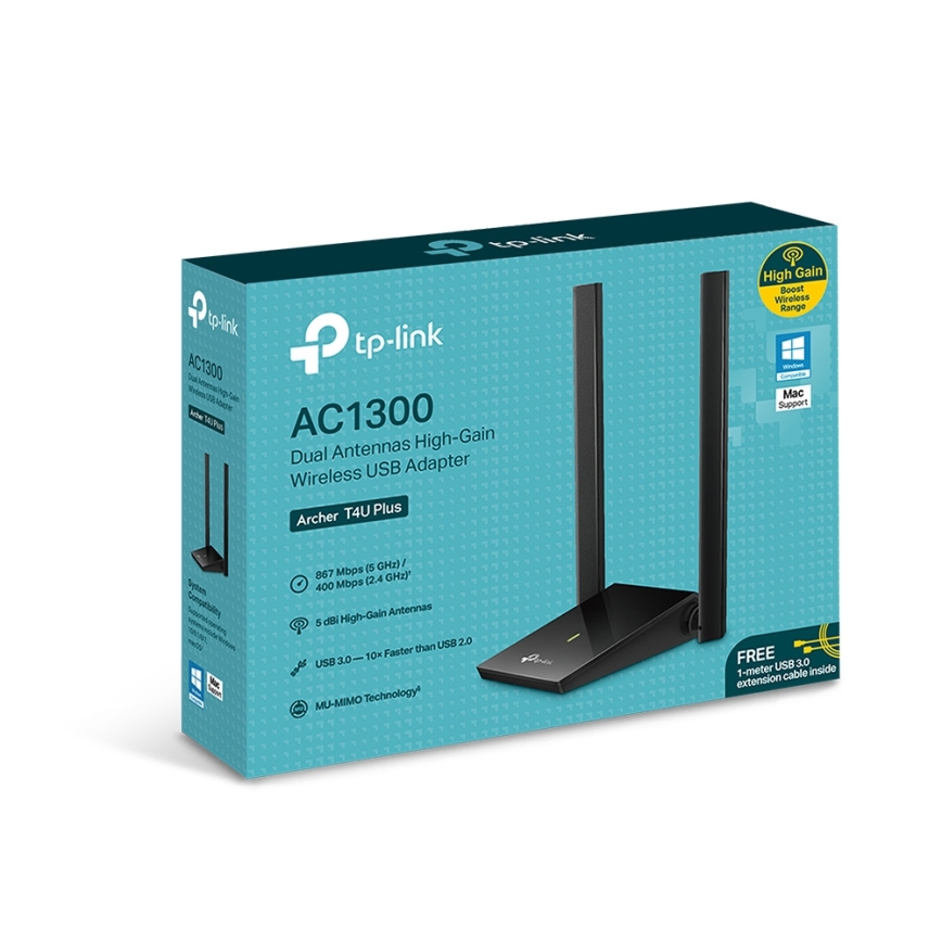 TP-Link - Bezdrátový USB síťový adaptér s anténami a vysokým ziskem