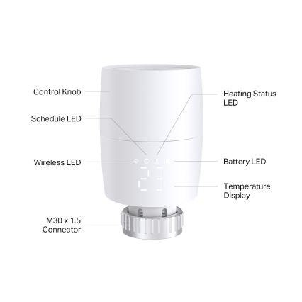 TP-Link - Chytrá termostatická hlavice s LCD displejem 2xAA Tuya
