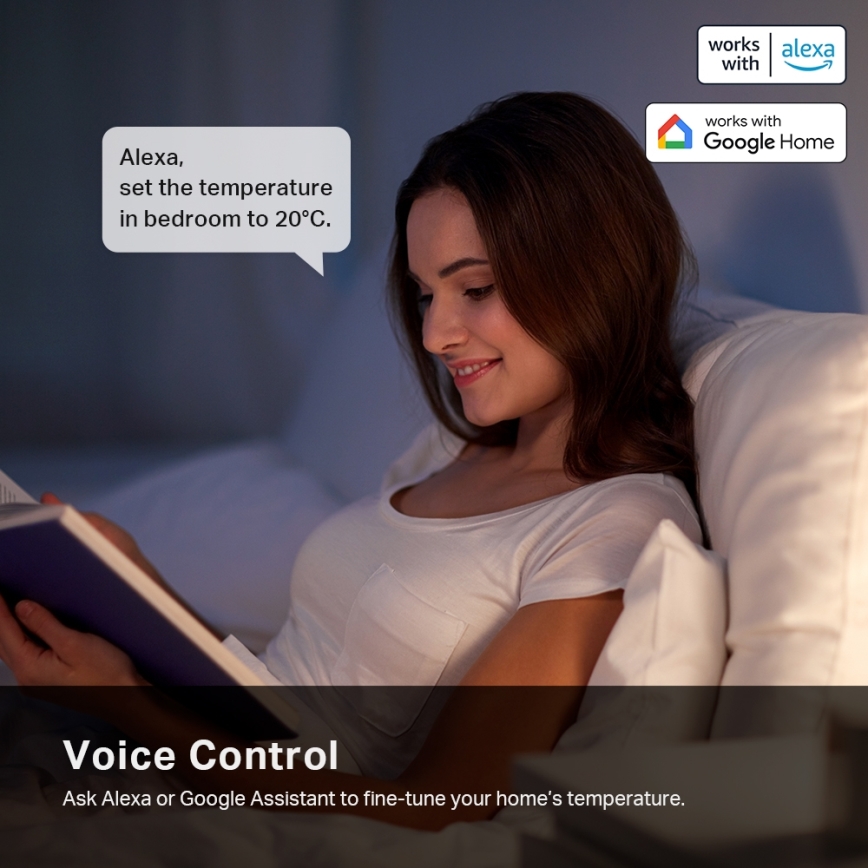 TP-Link - Chytrá termostatická hlavice s LCD displejem 2xAA Tuya