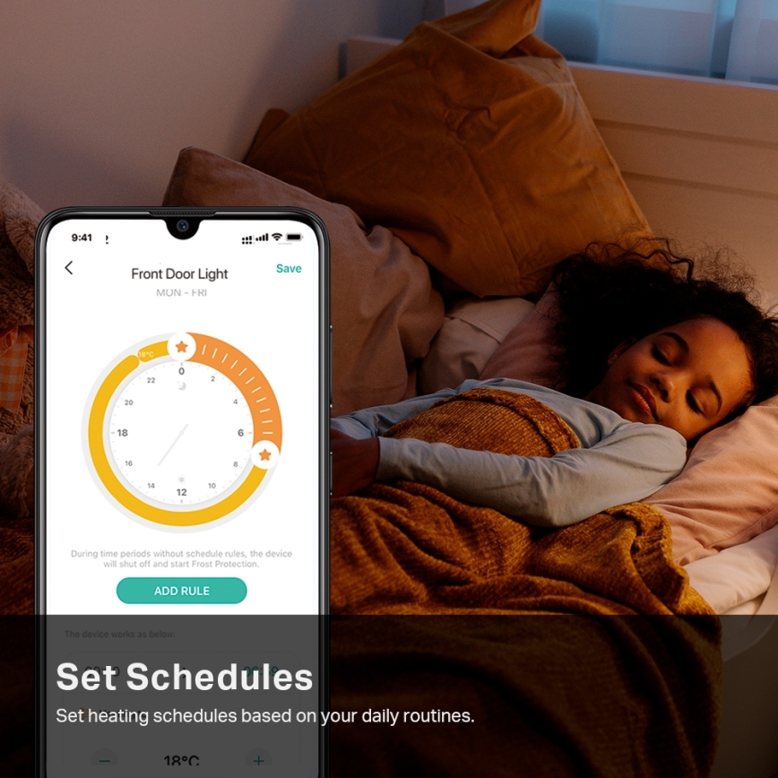 TP-Link - Chytrá termostatická hlavice s LCD displejem 2xAA Tuya