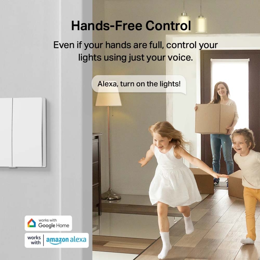 TP-Link - Chytrý světelný vypínač dvoutlačítkový 2xAAA Wi-Fi