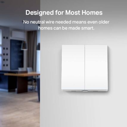 TP-Link - Chytrý světelný vypínač dvoutlačítkový 2xAAA Wi-Fi