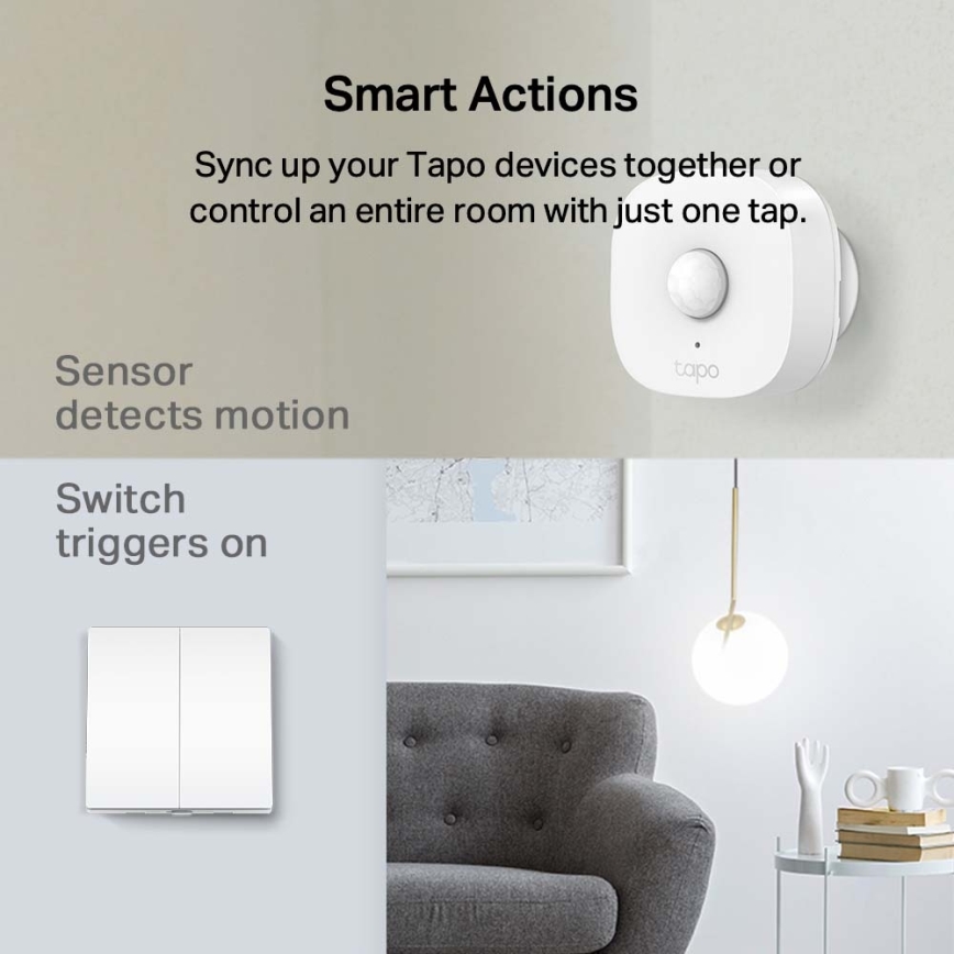 TP-Link - Chytrý světelný vypínač dvoutlačítkový 2xAAA Wi-Fi