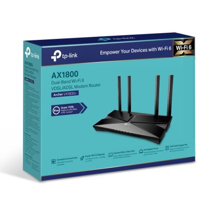 TP-Link - Dvoupásmový modemový router VDSL/ADSL s Wi-Fi 6