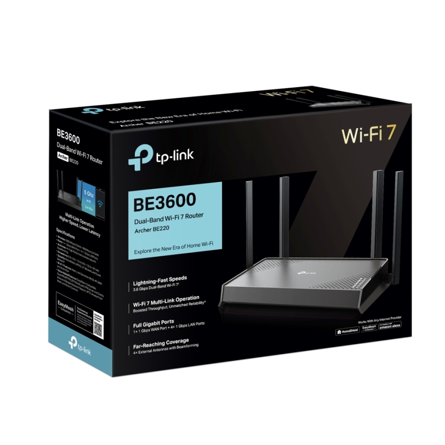 TP-Link - Dvoupásmový Wi-Fi 7 router Archer BE220