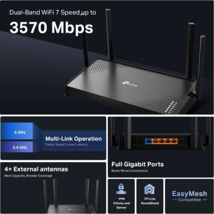 TP-Link - Dvoupásmový Wi-Fi 7 router