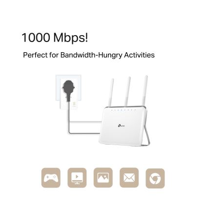TP-Link - Gigabit Pass-through Powerline Starter Kit