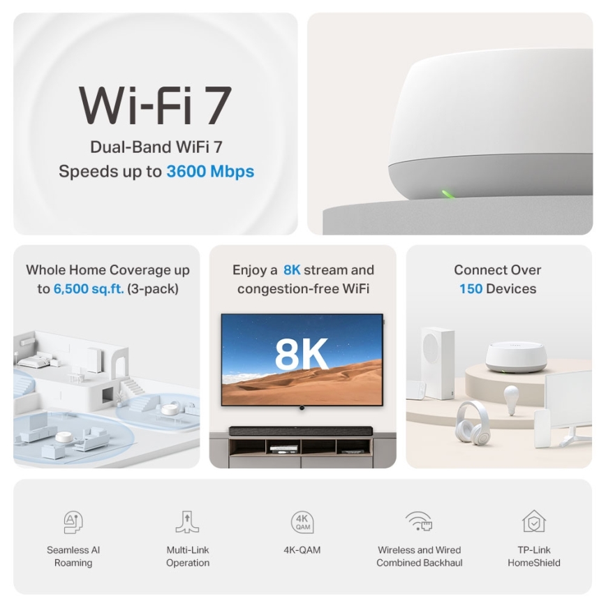 TP-Link - SADA 2x Wi-Fi 7 mesh systém pro celou domácnost Deco BE22