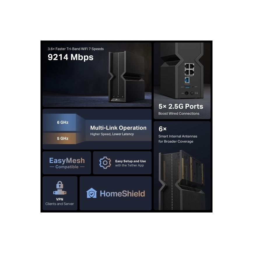 TP-Link - Třípásmový Wi-Fi 7 router