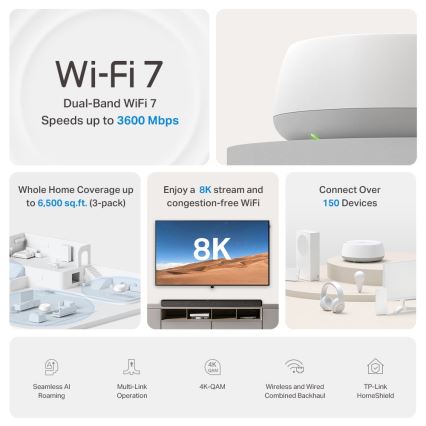 TP-Link - Wi-Fi 7 mesh systém pro celou domácnost Deco BE22