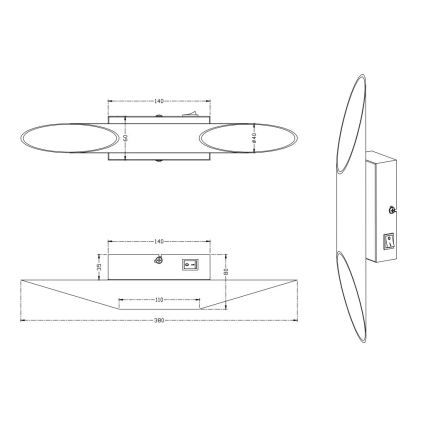 Trio - LED Nástěnné svítidlo BOLERO 2xLED/3,1W/230V CRI 90 matný chrom