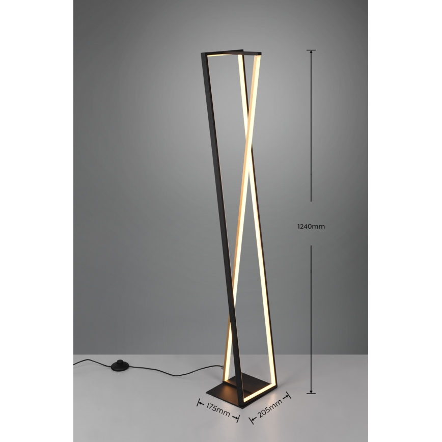 Trio - LED Stmívatelná stojací lampa EDGE LED/26W/230V 2300/3000/4000K černá/zlatá