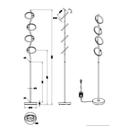 Trio - LED Stmívatelná stojací lampa OLYMPUS 4xLED/4,2W/230V