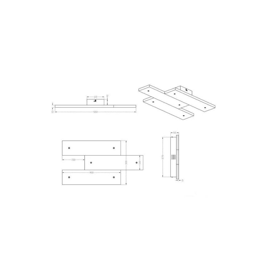 Trio - LED Stropní svítidlo DENVER 3xLED/10W/230