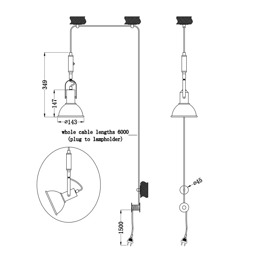 Trio - Lustr na lanku DELIA 1xE14/28W/230V