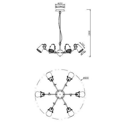 Trio - Lustr na lanku EDWARD 6xE14/40W/230V