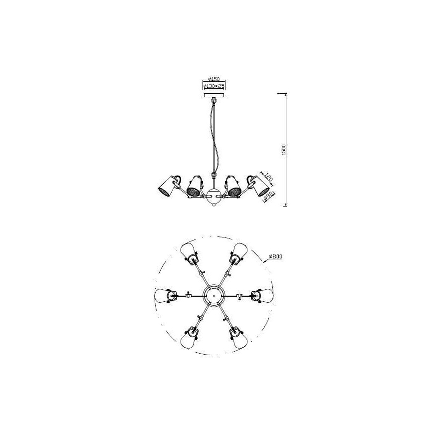 Trio - Lustr na lanku EDWARD 6xE14/40W/230V
