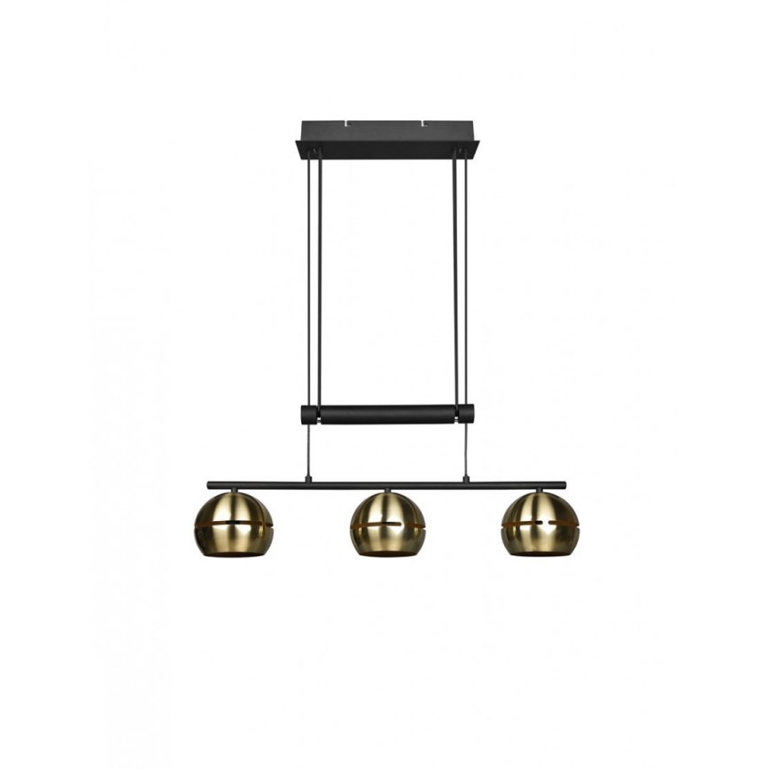 Trio - Lustr na lanku FLETCHER 3xE14/40W/230V mosaz