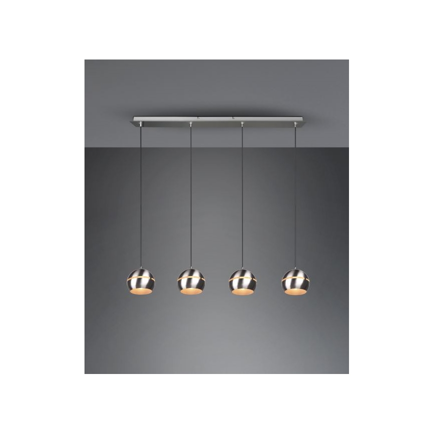 Trio - Lustr na lanku FLETCHER 4xE14/40W/230V matný chrom