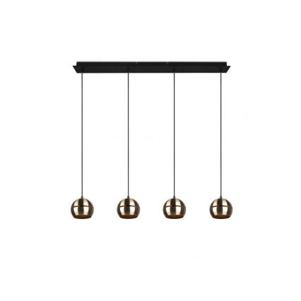 Trio - Lustr na lanku FLETCHER 4xE14/40W/230V mosaz
