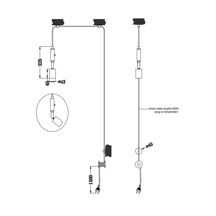 Trio - Lustr na lanku STELLA 1xE27/42W/230V