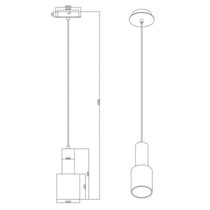 Trio - Lustr na lanku WAILER 1xGU10/5W/230V béžová