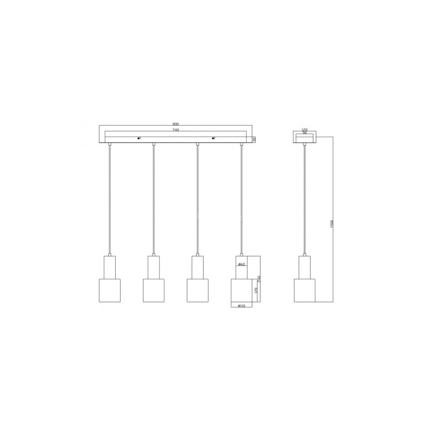 Trio - Lustr na lanku WAILER 4xGU10/5W/230V šedá