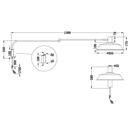 Trio - Nástěnná lampa BOLDER 1xE27/40W/230V